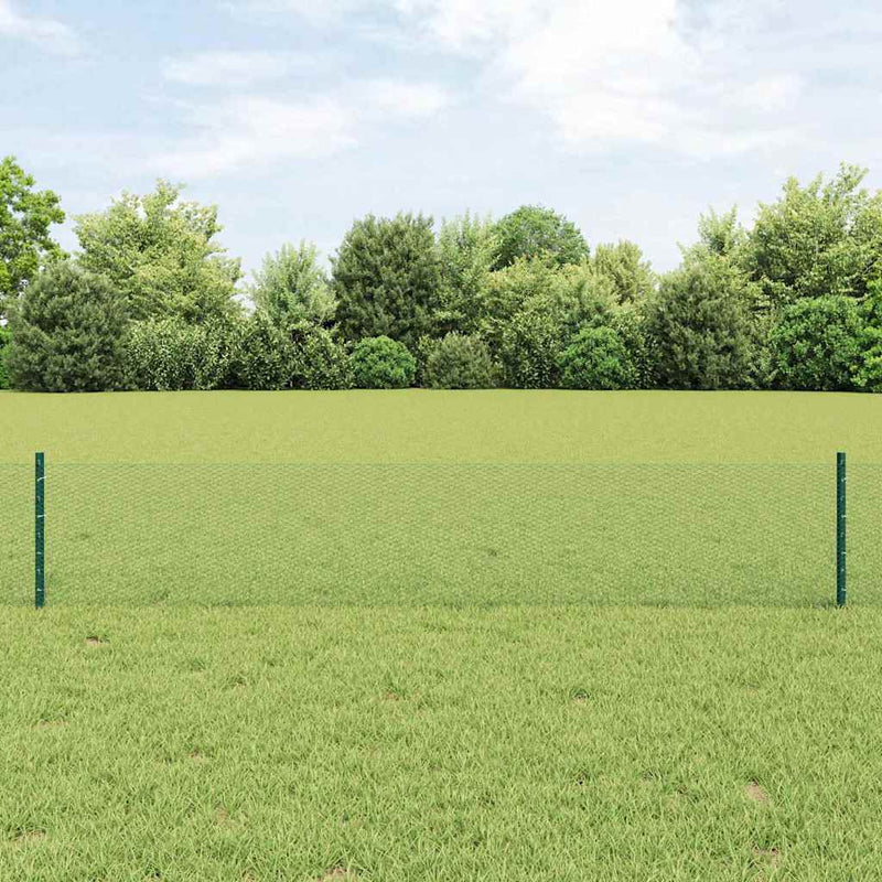 Clôture Vidaxxl avec poteau vert 0,4 x 10 m acier et PVC