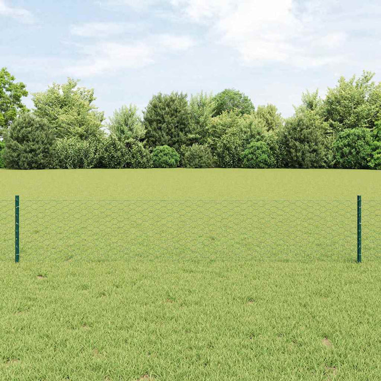 Clôture Vidaxxl avec poteau vert 0,4 x 10 m acier et PVC