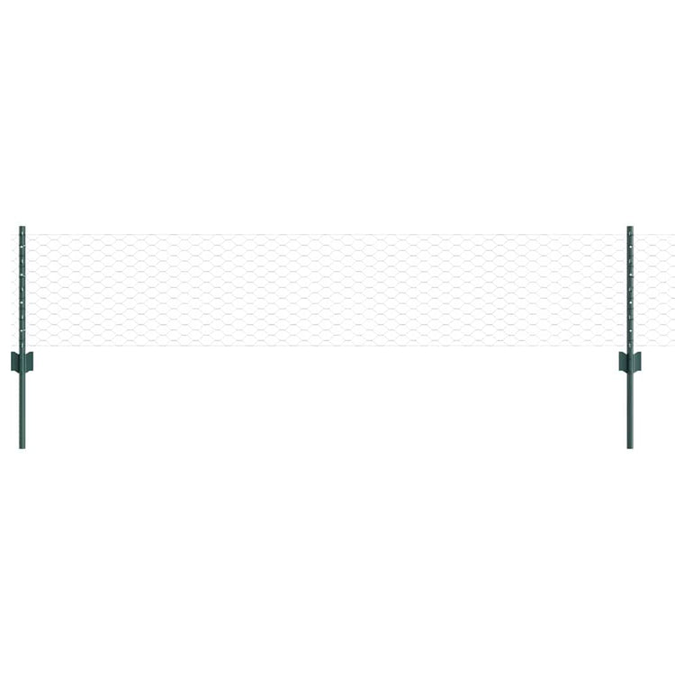 Clôture Vidaxxl avec poteau vert 0,4 x 10 m acier et PVC