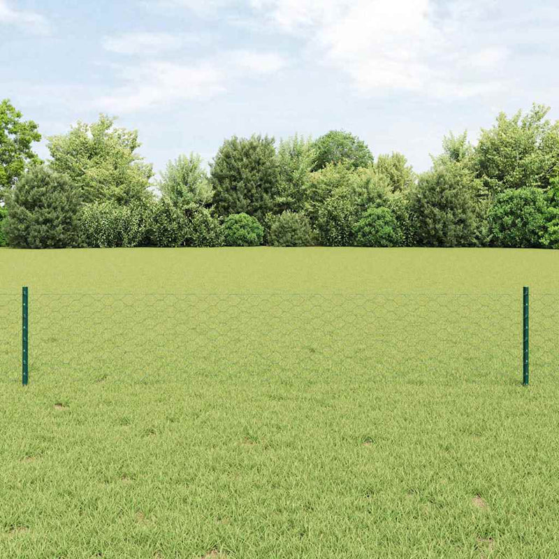 Clôture Vidaxxl avec poteau vert 0,4 x 10 m acier et PVC