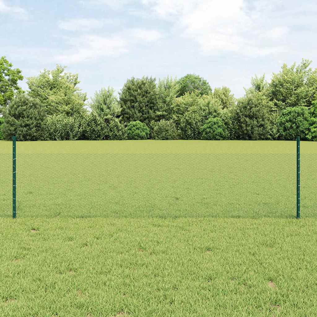 Clôture Vidaxxl avec poteau vert 0,5 x 10 m acier et PVC