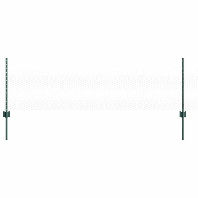 Clôture Vidaxxl avec poteau vert 0,5 x 10 m acier et PVC