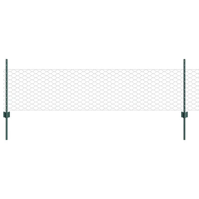 Clôture Vidaxxl avec poteau vert 0,5 x 10 m acier et PVC
