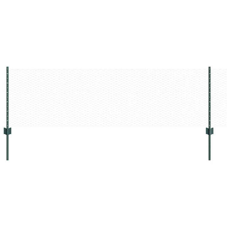 Clôture Vidaxxl avec poteau vert 0,6 x 10 m acier et PVC