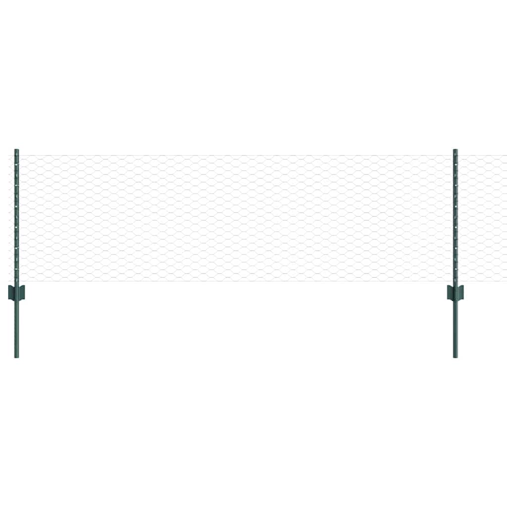 Clôture Vidaxxl avec poteau vert 0,6 x 10 m acier et PVC