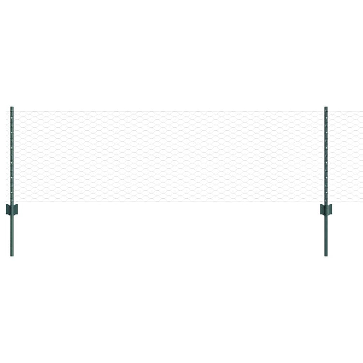 Clôture Vidaxxl avec poteau vert 0,6 x 10 m acier et PVC