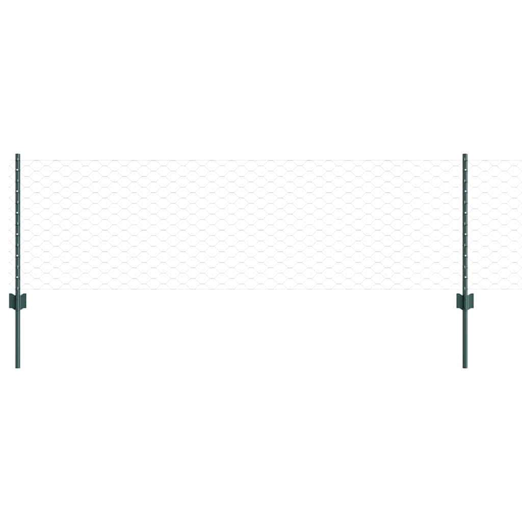 Clôture Vidaxxl avec poteau vert 0,6 x 10 m acier et PVC