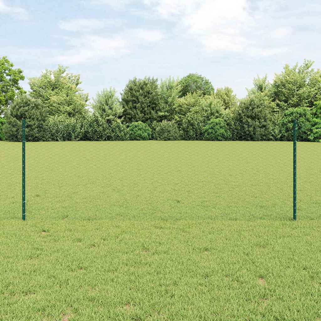 Clôture Vidaxl avec poteau vert 0,8 x 10 m acier et PVC
