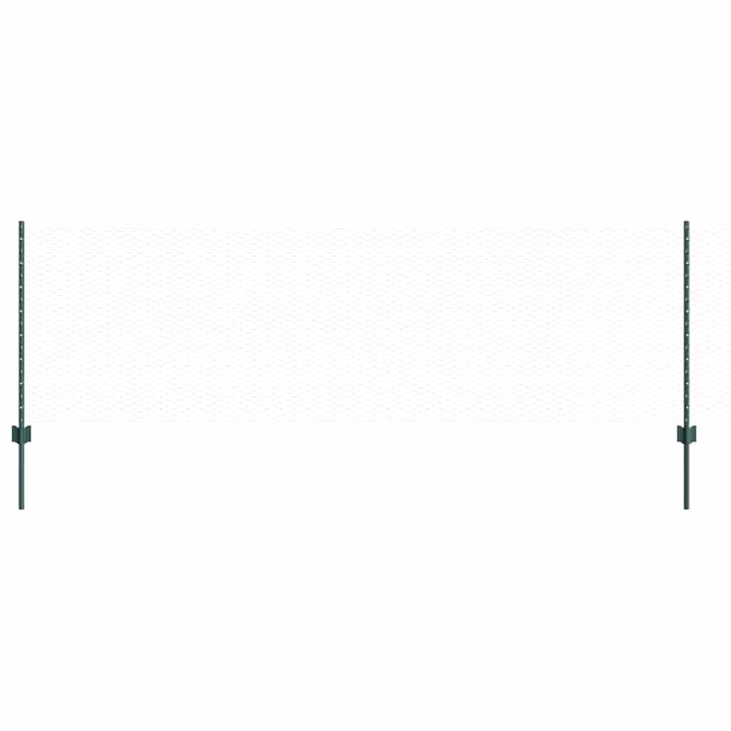 Clôture Vidaxl avec poteau vert 0,8 x 10 m acier et PVC