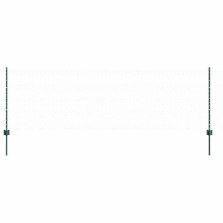Clôture Vidaxl avec poteau vert 0,8 x 10 m acier et PVC