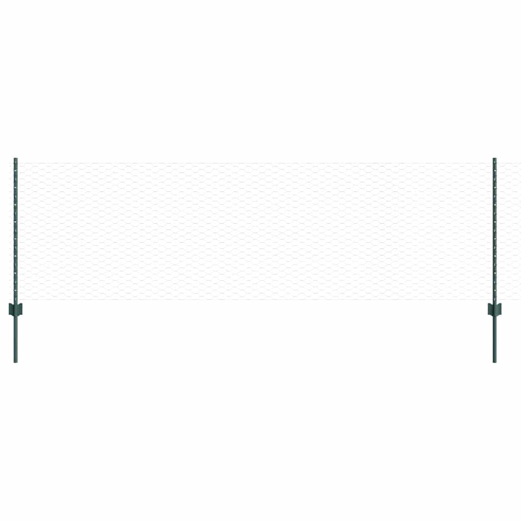 Clôture Vidaxl avec poteau vert 0,8 x 10 m acier et PVC