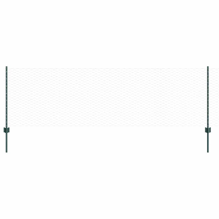 Clôture Vidaxl avec poteau vert 0,8 x 10 m acier et PVC