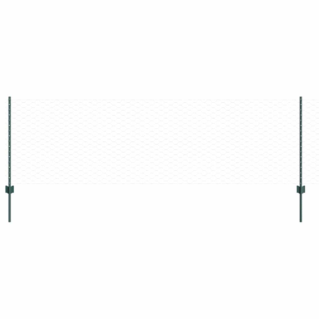 Clôture Vidaxl avec poteau vert 0,8 x 10 m acier et PVC
