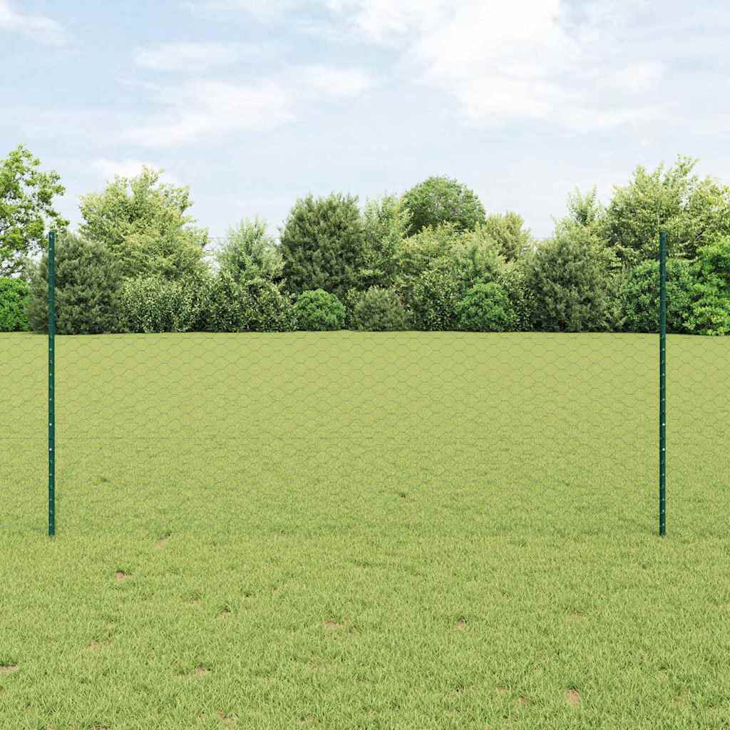 Clôture Vidaxxl avec poteau vert 1,2 x 10 m acier et PVC