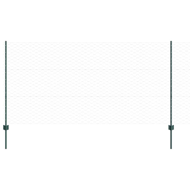 Clôture Vidaxxl avec poteau vert 1,2 x 10 m acier et PVC