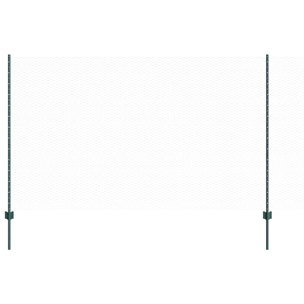 Clôture Vidaxxl avec poteau vert 1,4 x 10 m acier et PVC