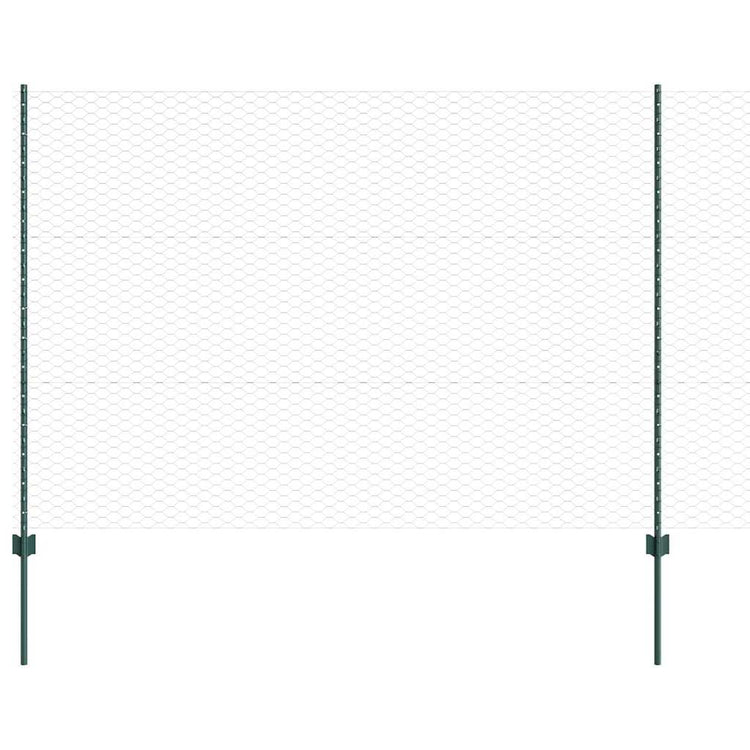 Clôture Vidaxl avec poteau vert 1,5 x 10 m acier et PVC