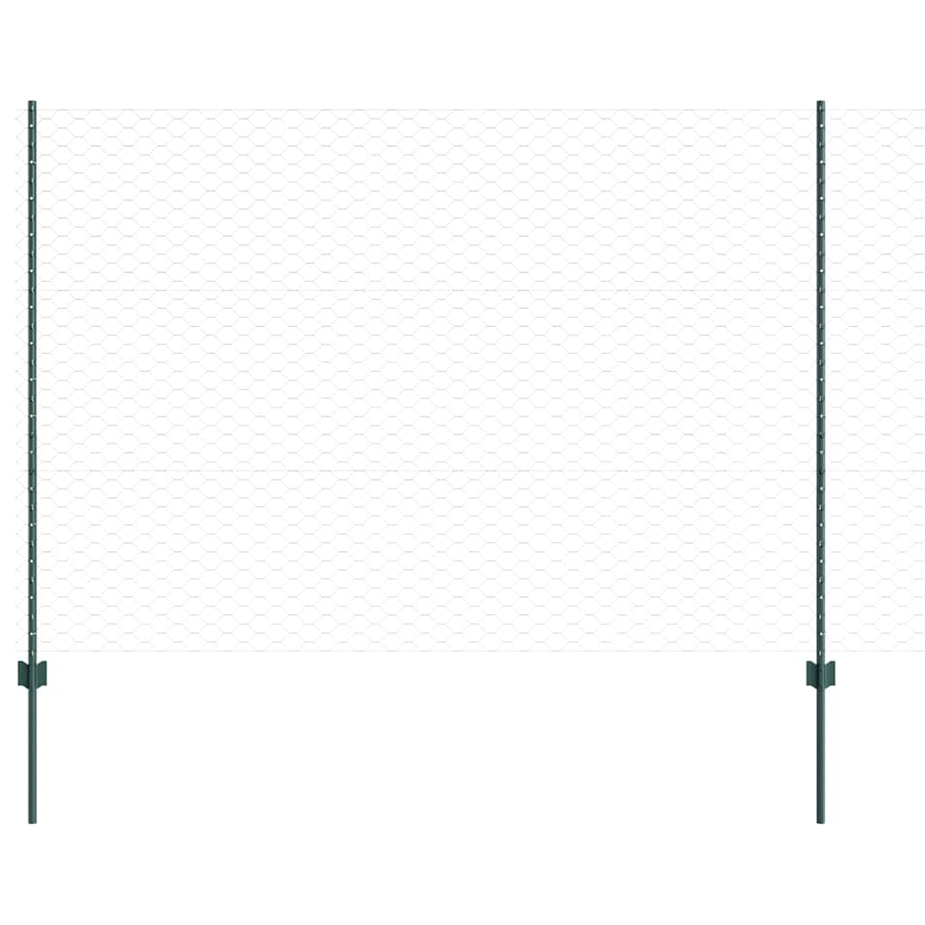 Clôture Vidaxl avec poteau vert 1,5 x 10 m acier et PVC