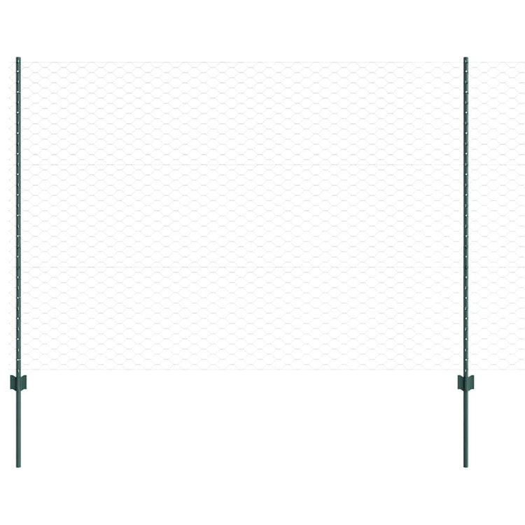 Clôture Vidaxl avec poteau vert 1,5 x 10 m acier et PVC