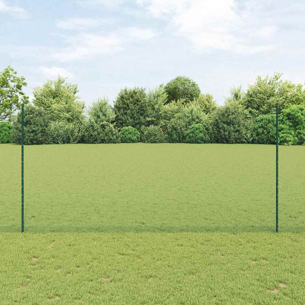 Clôture Vidaxl avec poteau vert 1,6 x 10 m acier et PVC