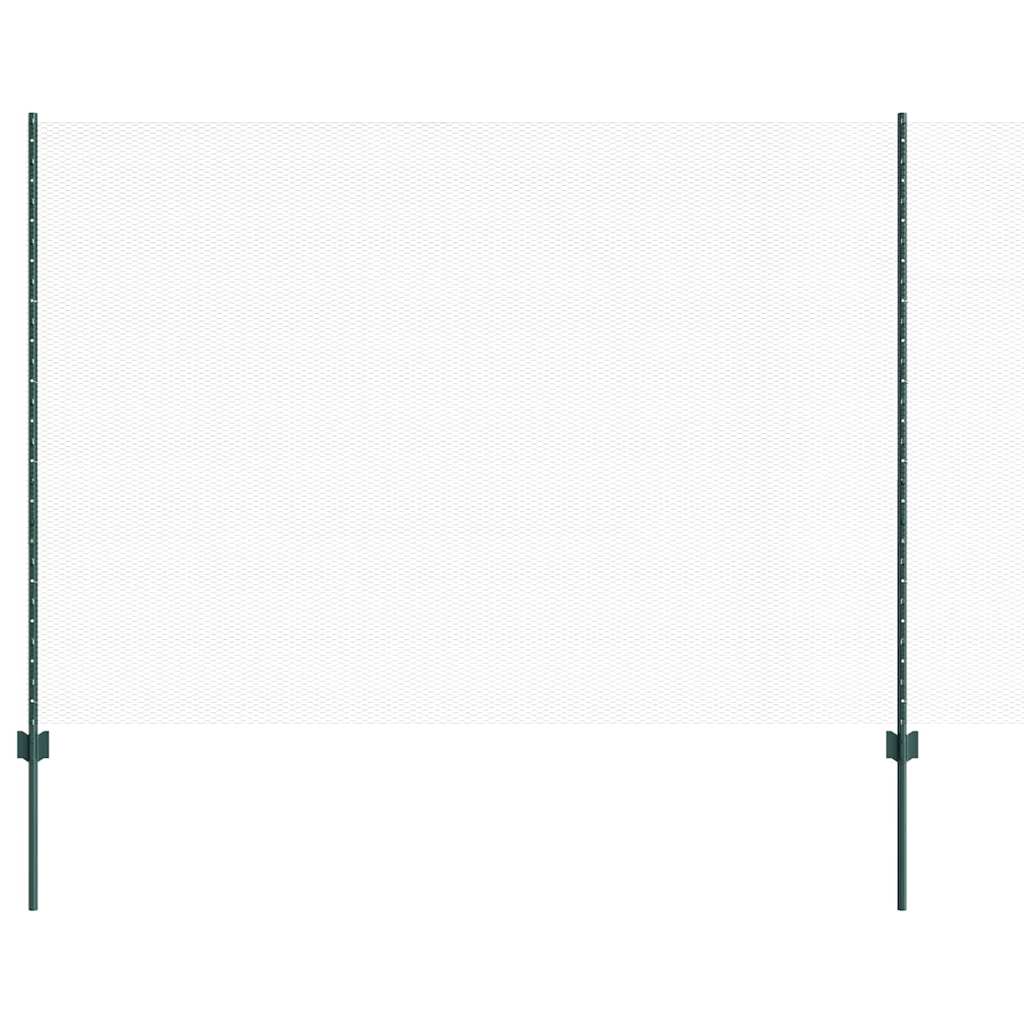 Clôture Vidaxl avec poteau vert 1,6 x 10 m acier et PVC