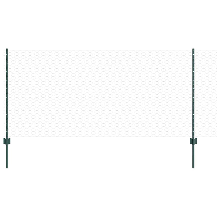 Clôture Vidaxxl avec poteau vert 1 x 25 m en acier