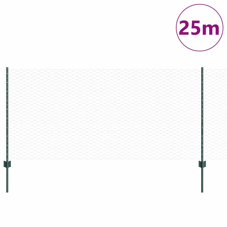 Clôture Vidaxxl avec poteau vert 1 x 25 m en acier