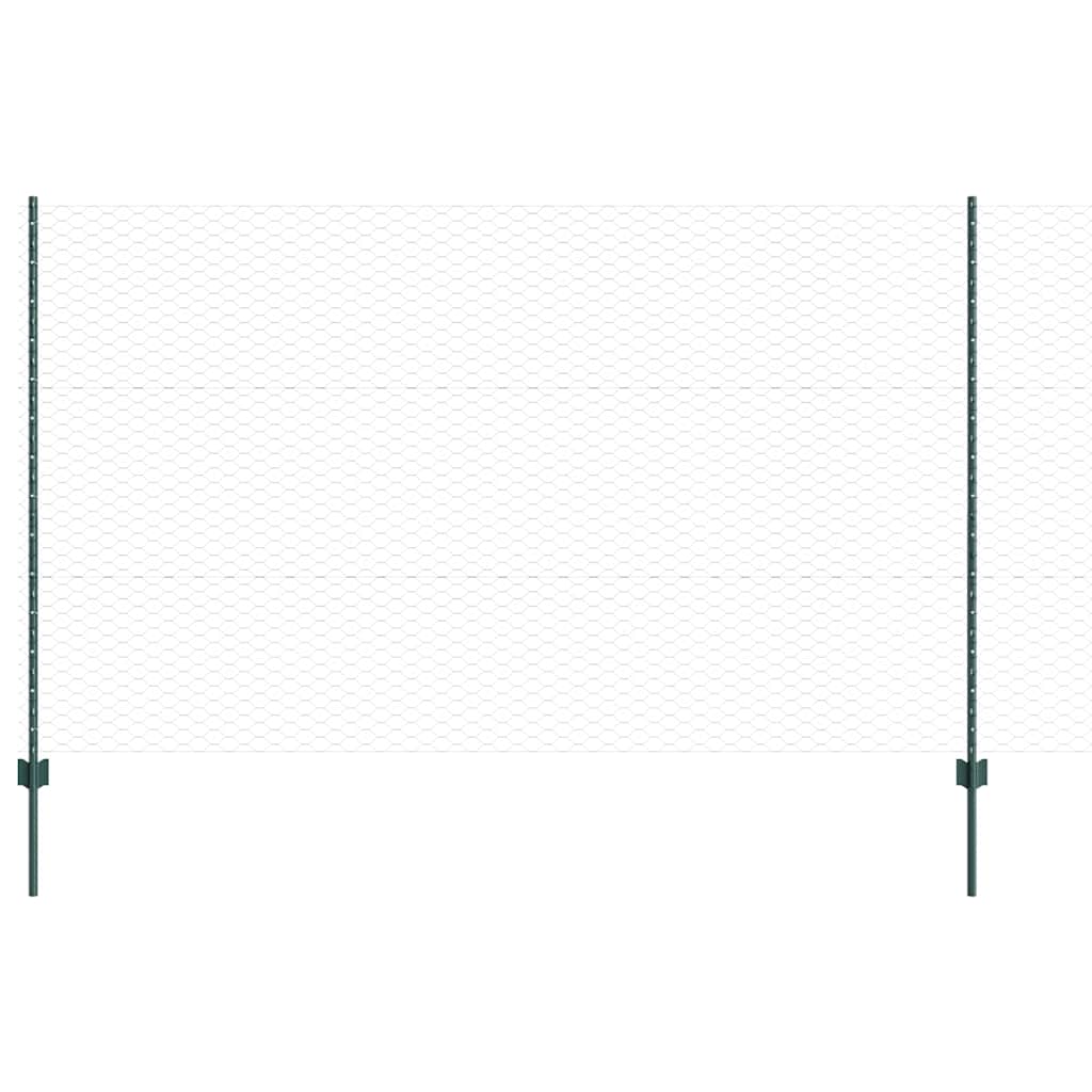 Clôture Vidaxxl avec poteau vert 1,4 x 25 m en acier