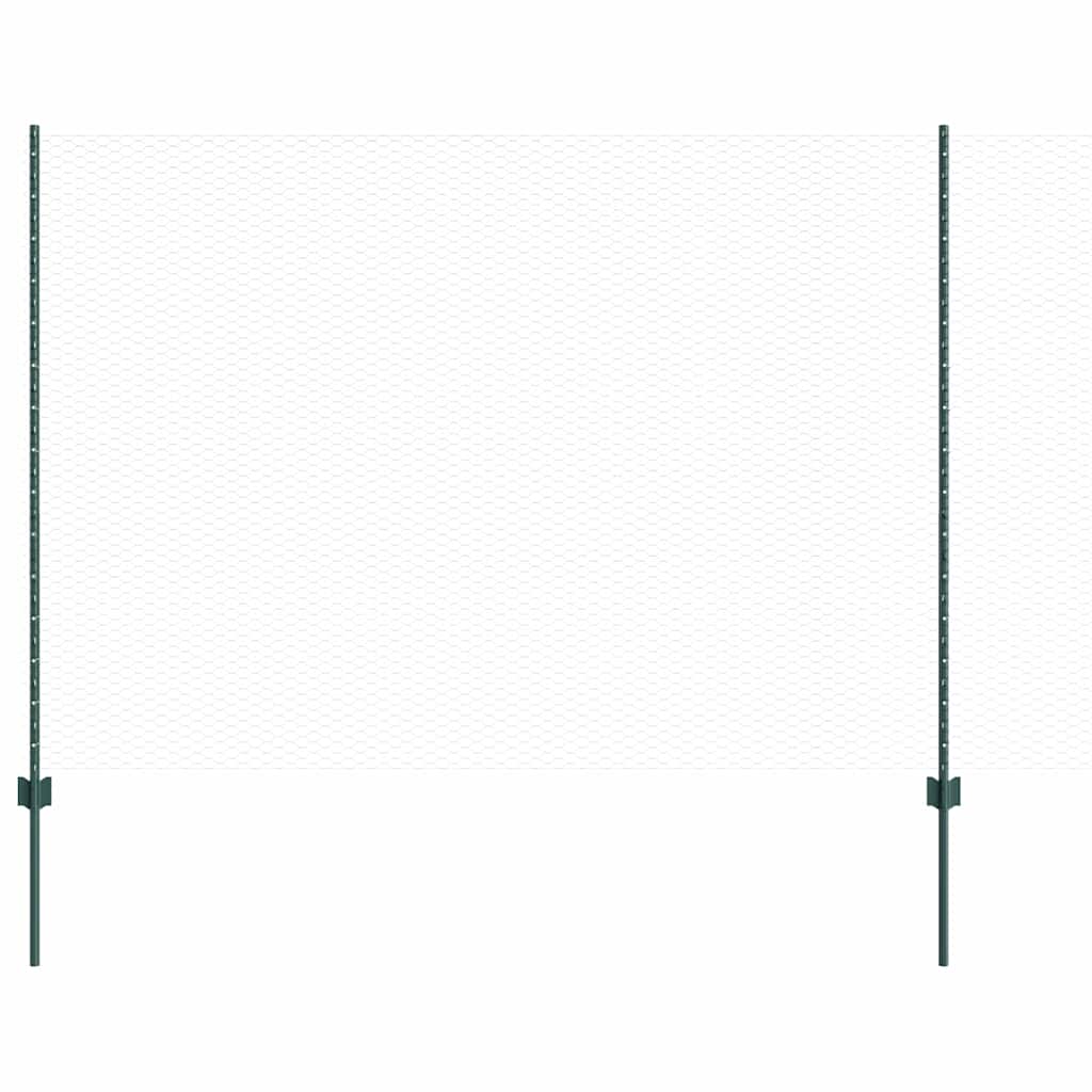 Clôture Vidaxxl avec poteau vert 1,5 x 25 m en acier
