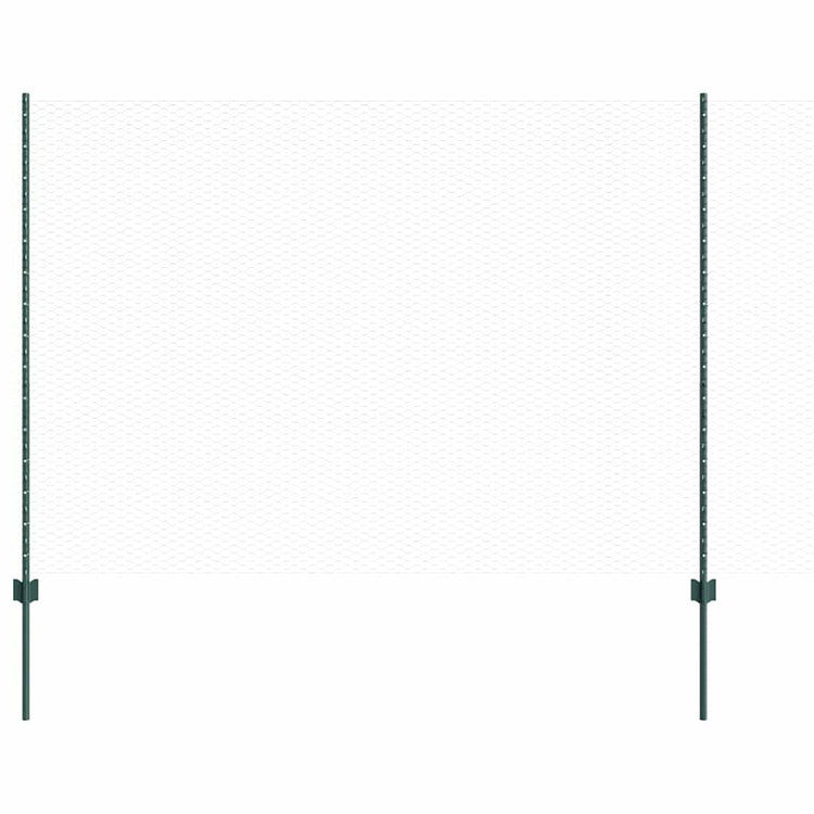 Clôture Vidaxxl avec poteau vert 1,5 x 25 m en acier
