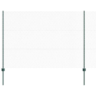 Clôture Vidaxxl avec poteau vert 1,5 x 25 m en acier