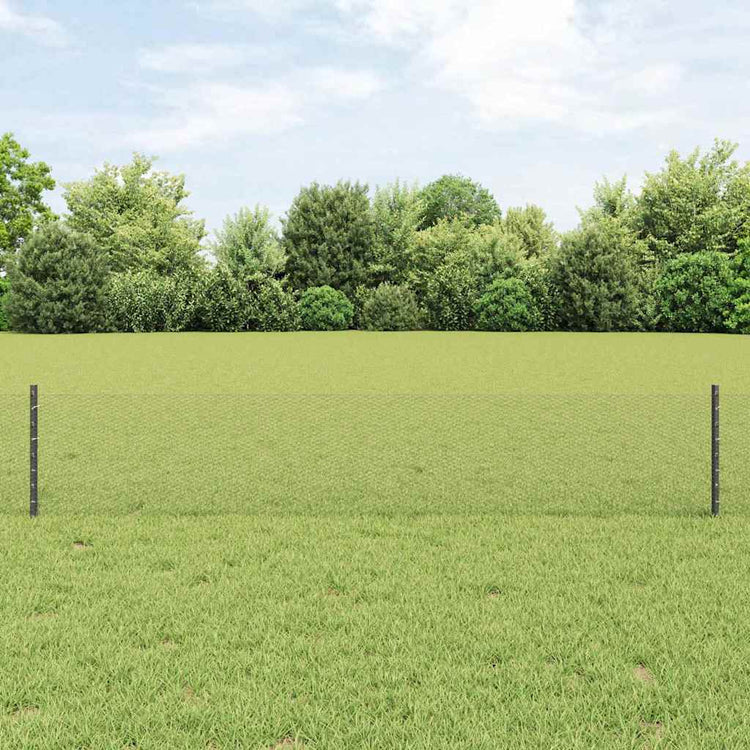 Clôture Vidaxl avec poteau gris 0,4 x 10 m acier et PVC