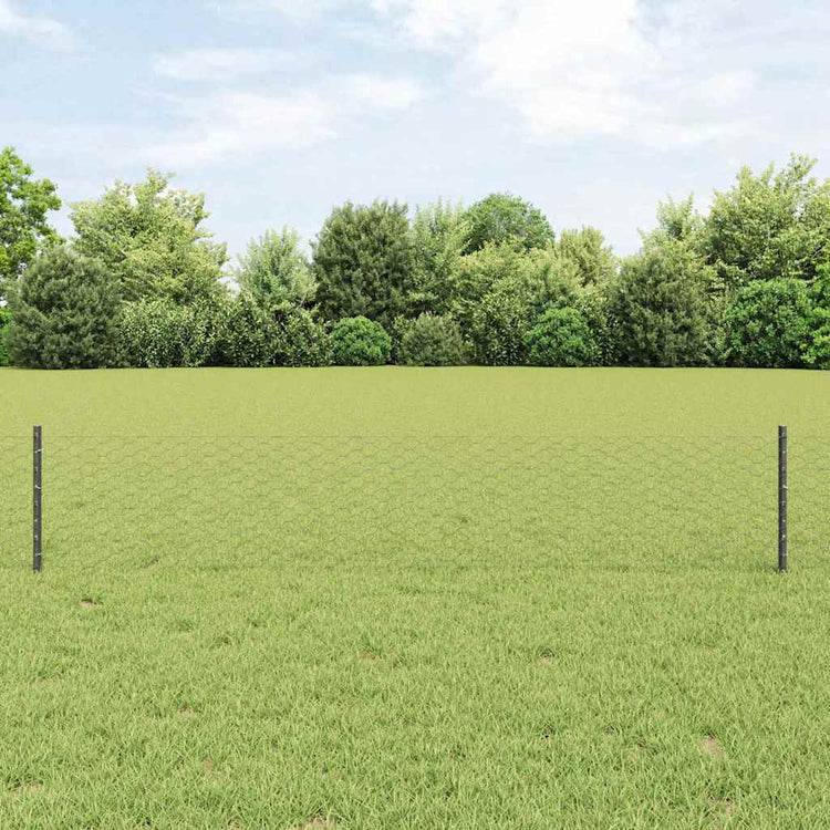 Clôture Vidaxl avec poteau gris 0,4 x 10 m acier et PVC