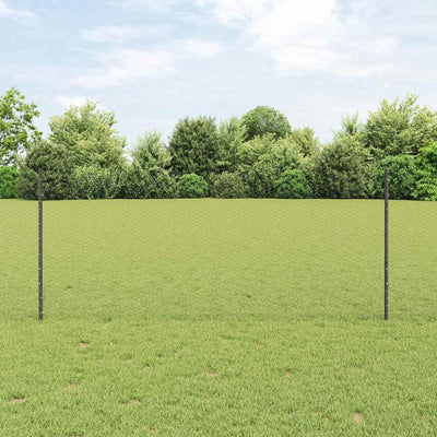 Clôture Vidaxl avec poteau gris 1 x 10 m acier et PVC