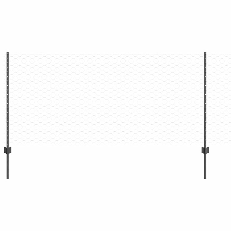 Clôture Vidaxl avec poteau gris 1 x 10 m acier et PVC