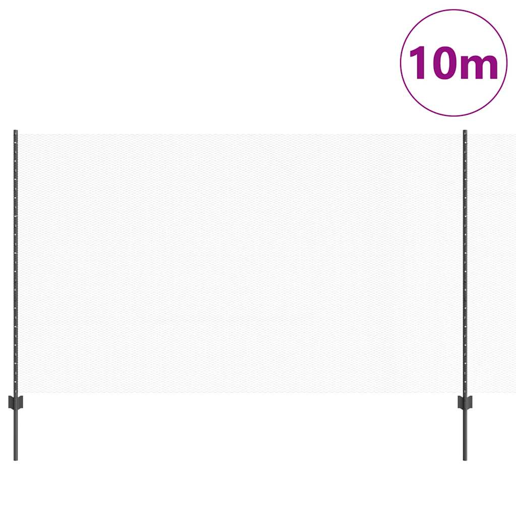 Clôture Vidaxl avec poteau gris 1,4 x 10 m acier et PVC