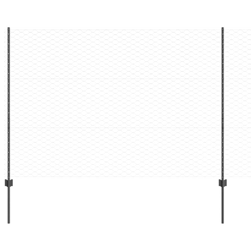 Clôture Vidaxl avec poteau gris 1,5 x 10 m acier et PVC