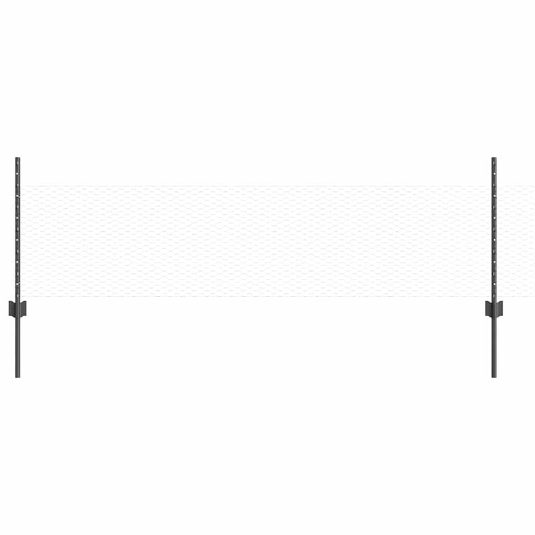 Clôture Vidaxxl avec poteau gris 0,5 x 25 m en acier