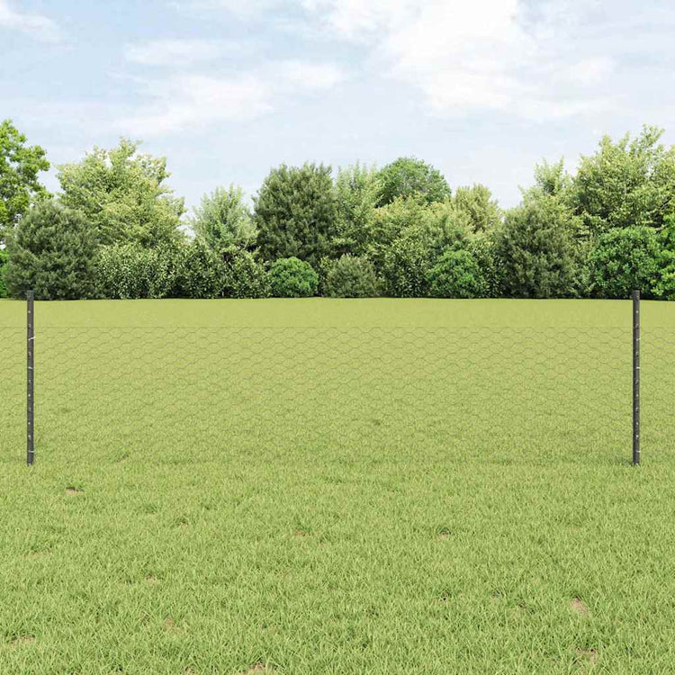 Clôture Vidaxxl avec poteau gris 0,5 x 25 m en acier