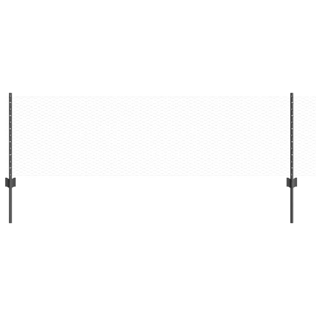 Clôture Vidaxl avec poteau gris 0,6 x 25 m acier et PVC