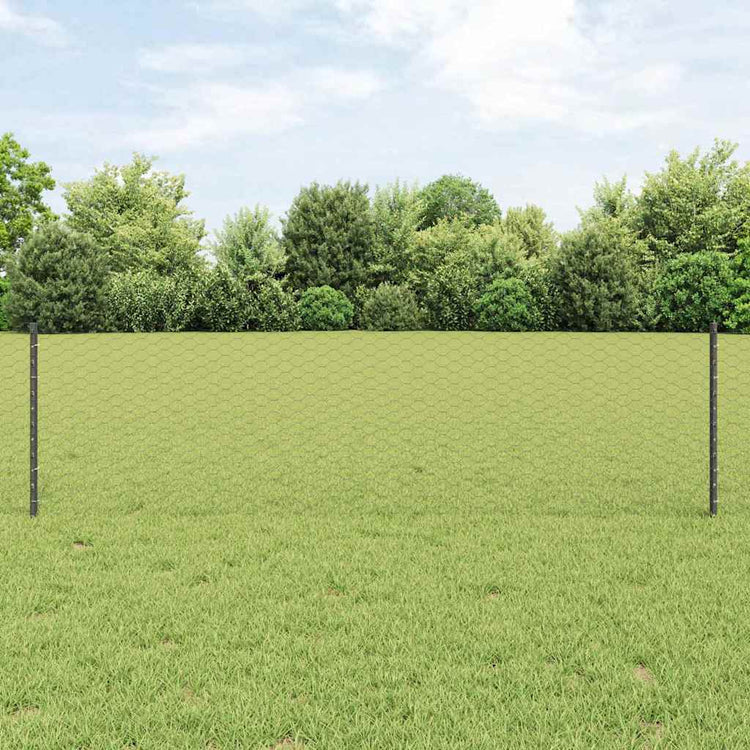 Clôture Vidaxl avec poteau gris 0,6 x 25 m acier et PVC