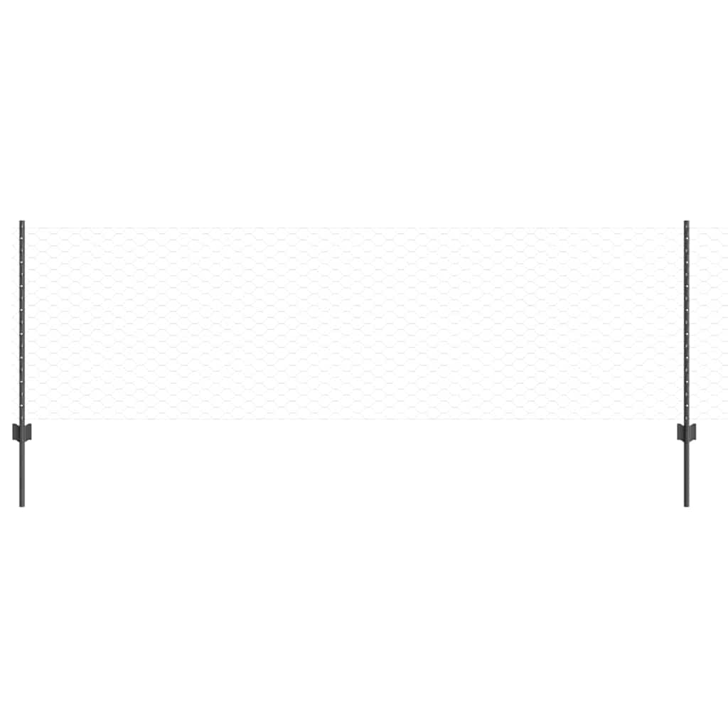 Clôture Vidaxxl avec poteau gris 0,8 x 25 m en acier