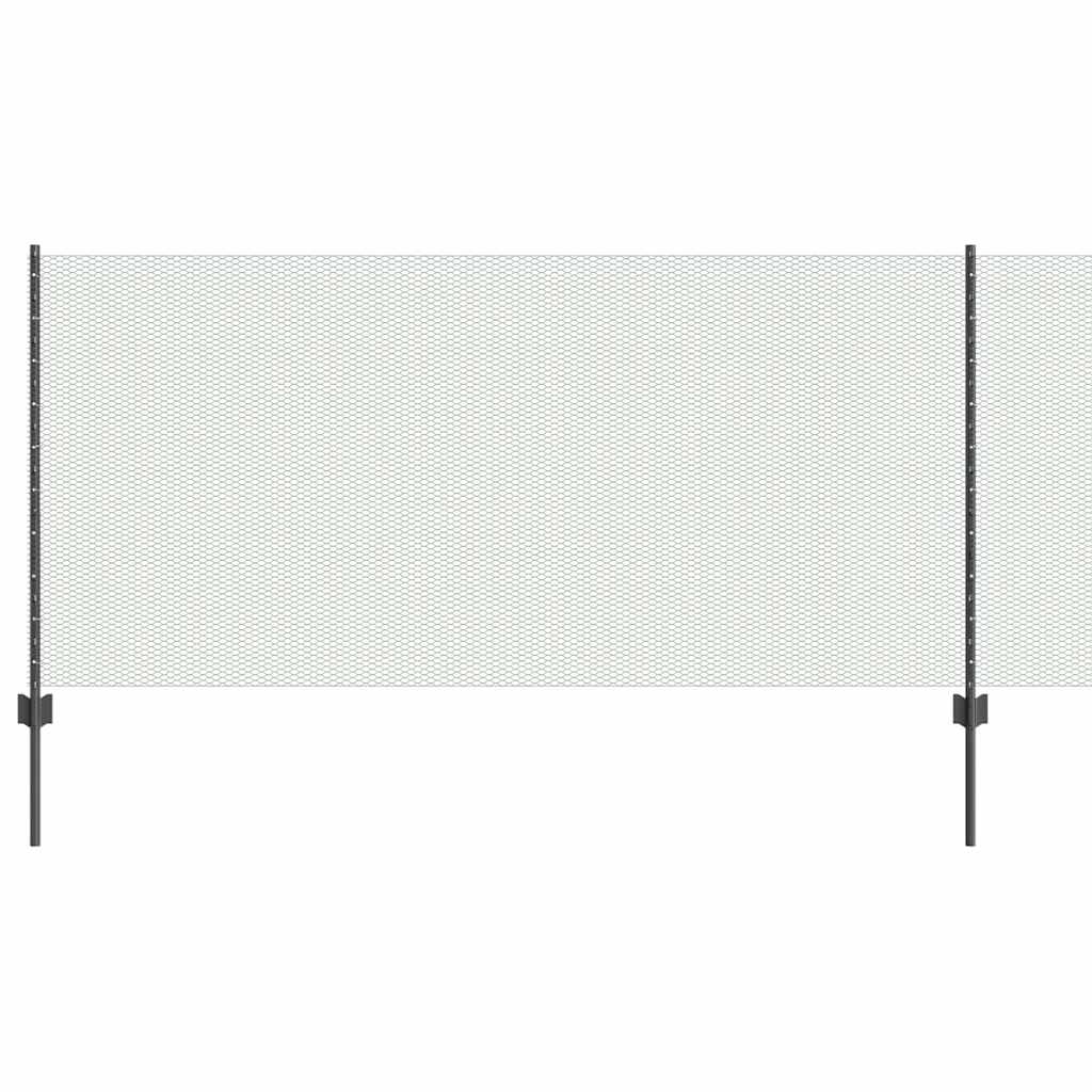 Vidaxxl clôture avec poteau gris 1 x 25 m acier