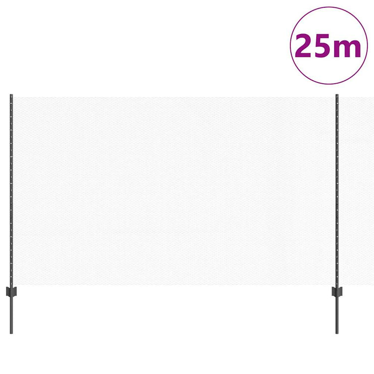 Vidaxl clôture avec poteau gris 1,4 x 25 m acier