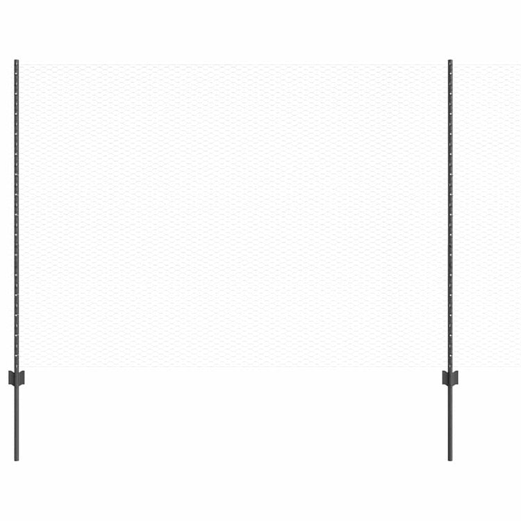 Clôture Vidaxl avec poteau gris 1,6 x 25 m acier et PVC