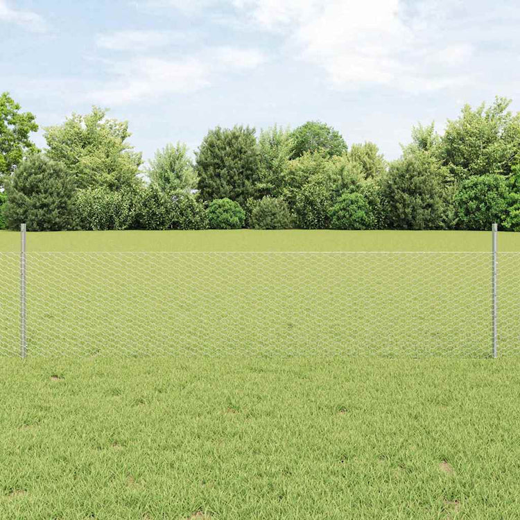 Clôture Vidaxxl avec poteau argent 0,5 x 10 m en acier