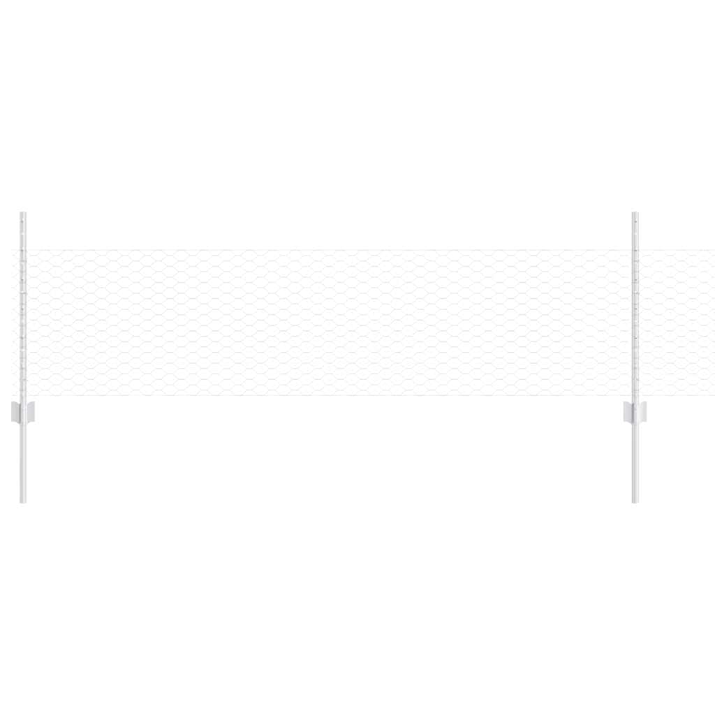 Clôture Vidaxxl avec poteau argent 0,5 x 10 m en acier