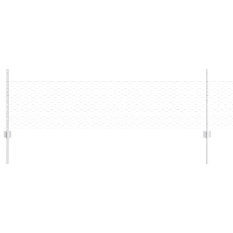 Clôture Vidaxxl avec poteau argent 0,5 x 10 m en acier