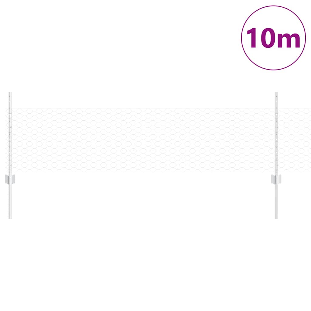 Clôture Vidaxxl avec poteau argent 0,5 x 10 m en acier