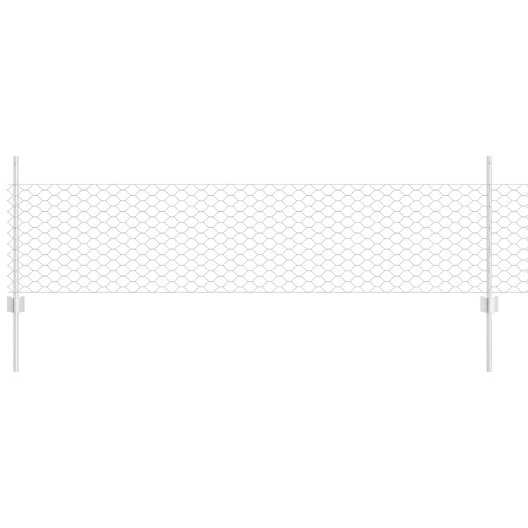 Clôture Vidaxxl avec poteau argent 0,5 x 10 m en acier